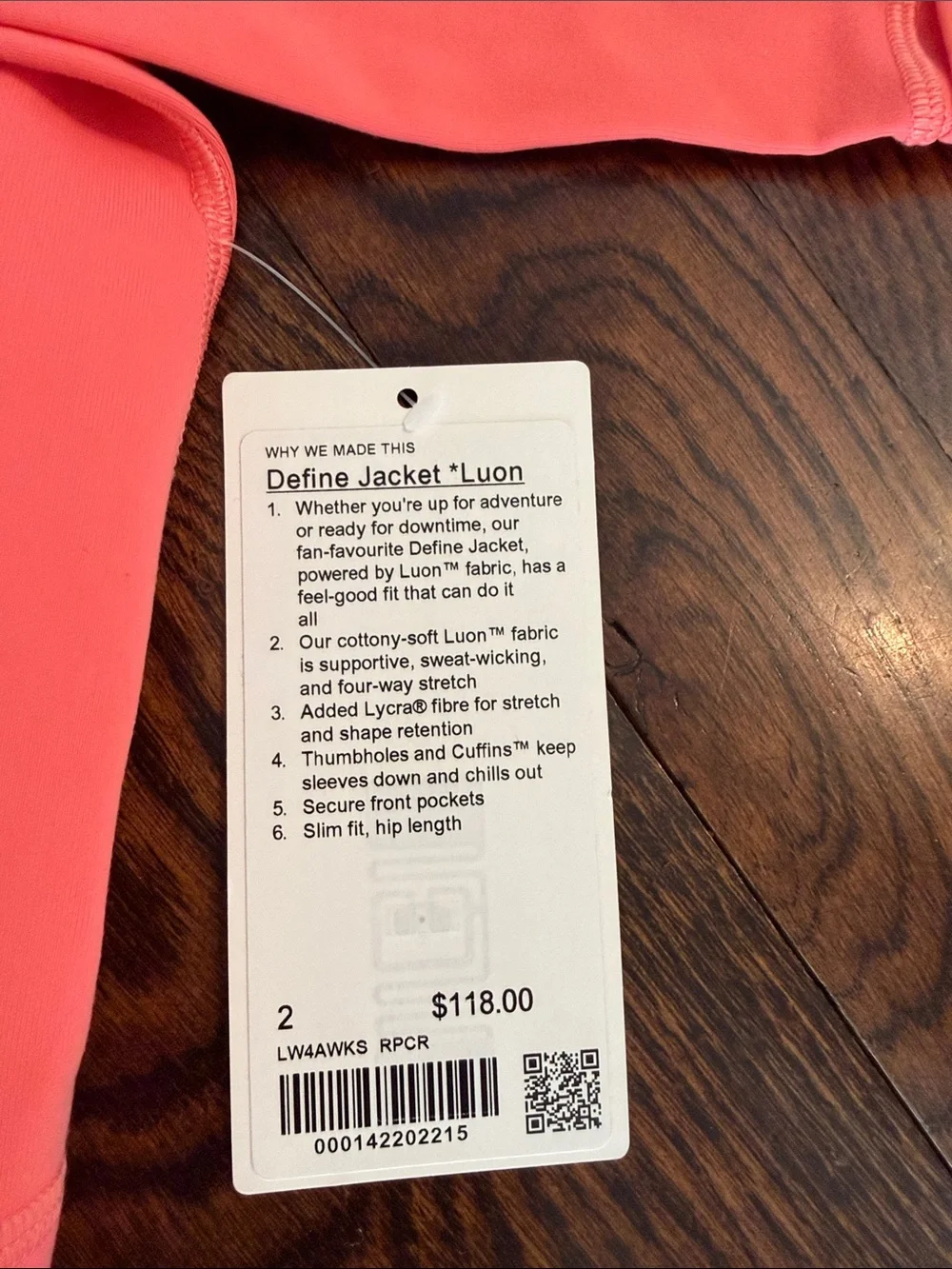 lululemon athletica Coral Zip-Up Bomber Jacket